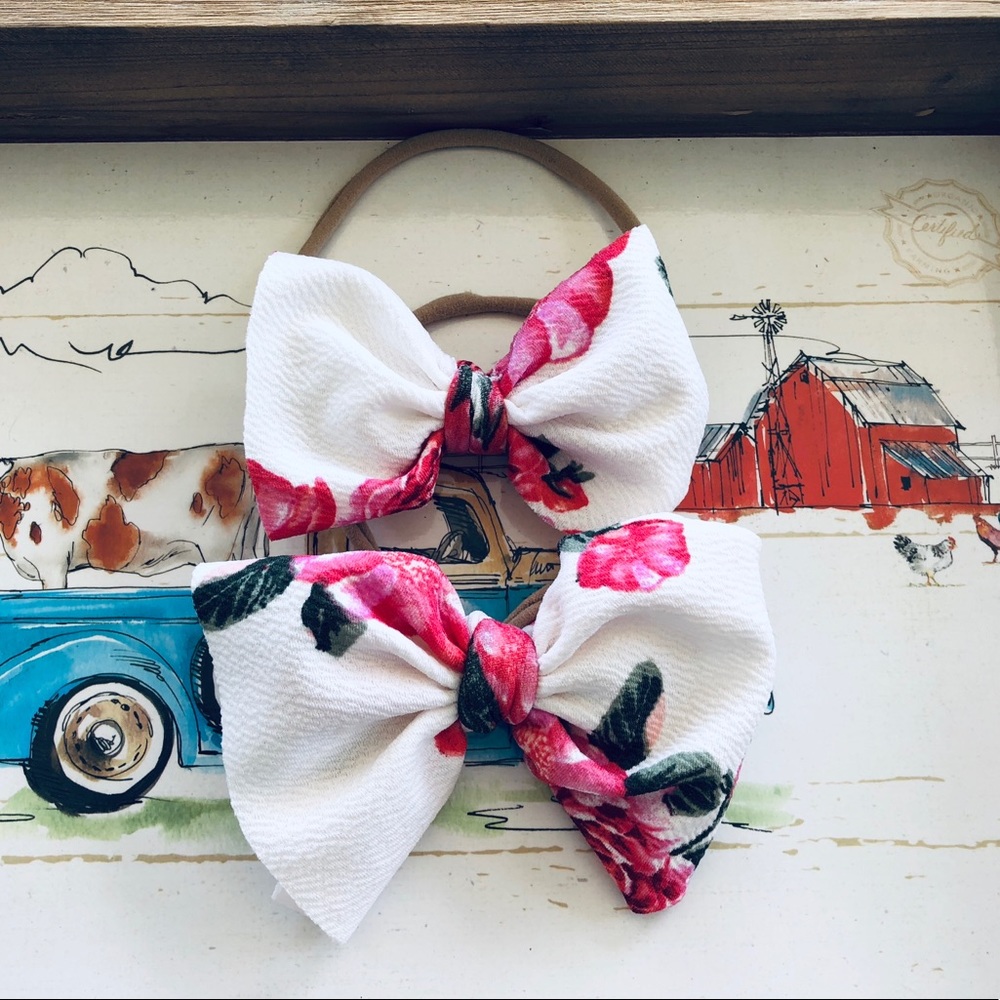 Nylon headband- skinny bow